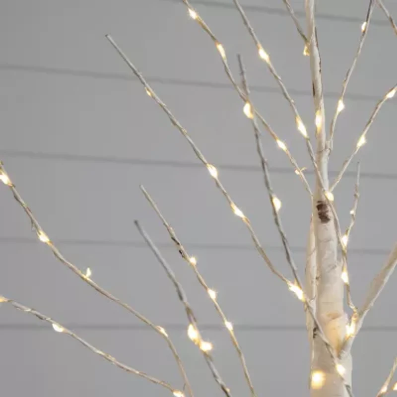 Nearly Natural 3ft Pre-Lit Artificial White Birch With 120 Warm White Led Lights 3 Foot Pre-Lit Birch Christmas Tree