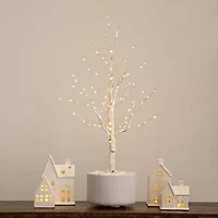 Nearly Natural 3ft Pre-Lit Artificial White Birch With 120 Warm White Led Lights 3 Foot Pre-Lit Birch Christmas Tree