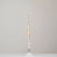 Nearly Natural 3ft Pre-Lit Artificial White Birch With 120 Warm White Led Lights 3 Foot Pre-Lit Birch Christmas Tree
