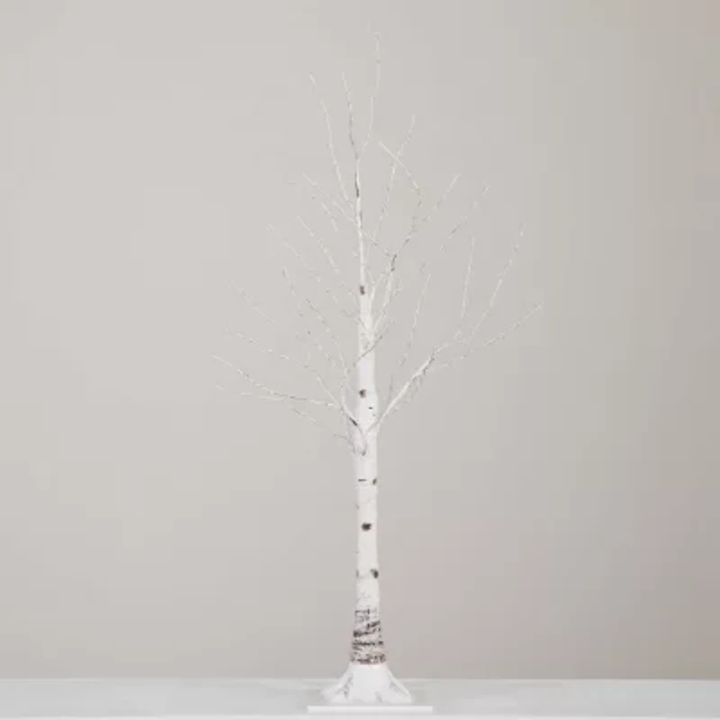 Nearly Natural 3ft Pre-Lit Artificial White Birch With 120 Warm White Led Lights 3 Foot Pre-Lit Birch Christmas Tree
