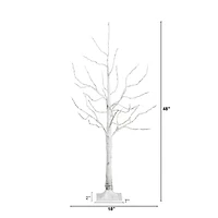Nearly Natural 4ft Pre-Lit Artificial White Birch With 180 Warm White Led Lights 4 Foot Pre-Lit Birch Christmas Tree