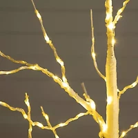 Nearly Natural 4ft Pre-Lit Artificial White Birch With 180 Warm White Led Lights 4 Foot Pre-Lit Birch Christmas Tree