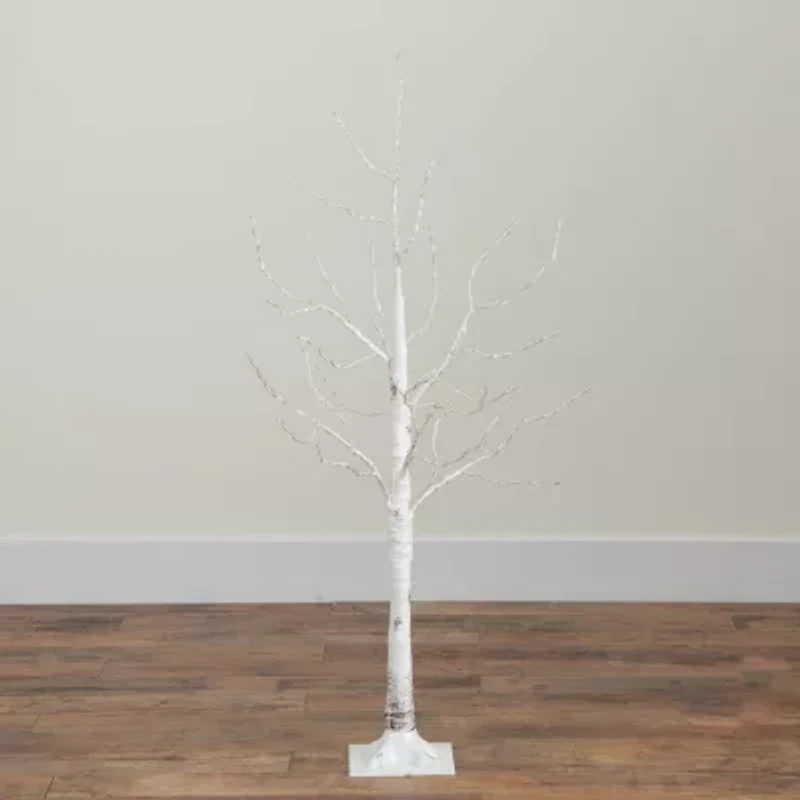 Nearly Natural 4ft Pre-Lit Artificial White Birch With 180 Warm White Led Lights 4 Foot Pre-Lit Birch Christmas Tree
