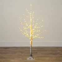 Nearly Natural 4ft Pre-Lit Artificial White Birch With 180 Warm White Led Lights 4 Foot Pre-Lit Birch Christmas Tree