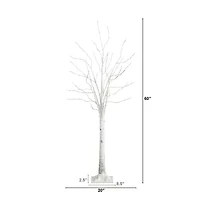 Nearly Natural 5ft Pre-Lit Artificial White Birch With 240 Warm White Led Lights 5 Foot Pre-Lit Birch Christmas Tree