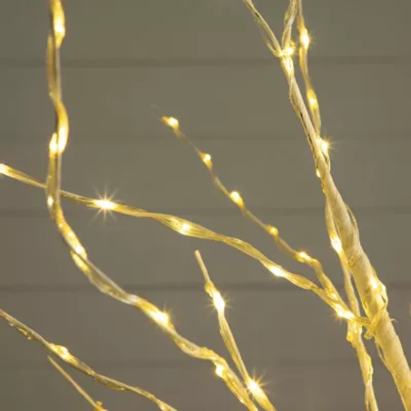 Nearly Natural 5ft Pre-Lit Artificial White Birch With 240 Warm White Led Lights 5 Foot Pre-Lit Birch Christmas Tree