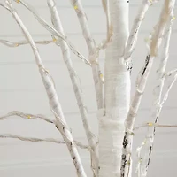 Nearly Natural 5ft Pre-Lit Artificial White Birch With 240 Warm White Led Lights 5 Foot Pre-Lit Birch Christmas Tree