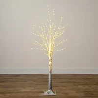 Nearly Natural 5ft Pre-Lit Artificial White Birch With 240 Warm White Led Lights 5 Foot Pre-Lit Birch Christmas Tree