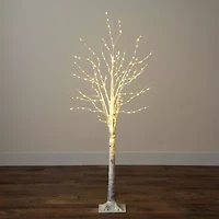 Nearly Natural 5ft Pre-Lit Artificial White Birch With 240 Warm White Led Lights 5 Foot Pre-Lit Birch Christmas Tree