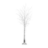 Nearly Natural 7ft Pre-Lit Artificial White Birch With 400 Warm White Led Lights 7 Foot Pre-Lit Birch Christmas Tree