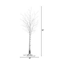 Nearly Natural 7ft Pre-Lit Artificial White Birch With 400 Warm White Led Lights 7 Foot Pre-Lit Birch Christmas Tree