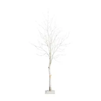 Nearly Natural Pre-Lit Artificial White Birch  With 90 White Led Lights 6 Foot Pre-Lit Birch Christmas Tree
