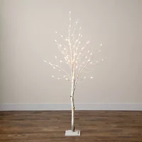 Nearly Natural Pre-Lit Artificial White Birch  With 90 White Led Lights 6 Foot Pre-Lit Birch Christmas Tree