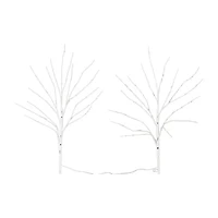 Nearly Natural 24in Pre-Lit Artificial White Birch Branches With 80 Warm White Led Lights 2 Foot Pre-Lit Birch Christmas Tree