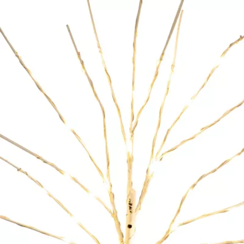 Nearly Natural 24in Pre-Lit Artificial White Birch Branches With 80 Warm White Led Lights 2 Foot Pre-Lit Birch Christmas Tree