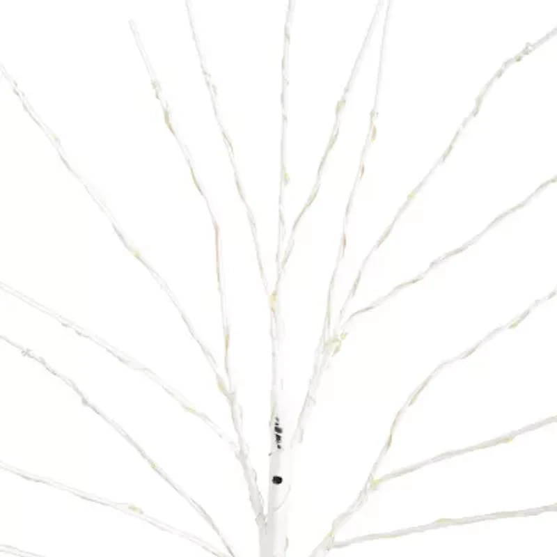 Nearly Natural 24in Pre-Lit Artificial White Birch Branches With 80 Warm White Led Lights 2 Foot Pre-Lit Birch Christmas Tree