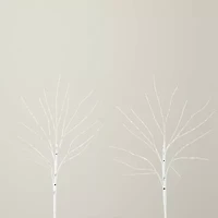 Nearly Natural 24in Pre-Lit Artificial White Birch Branches With 80 Warm White Led Lights 2 Foot Pre-Lit Birch Christmas Tree