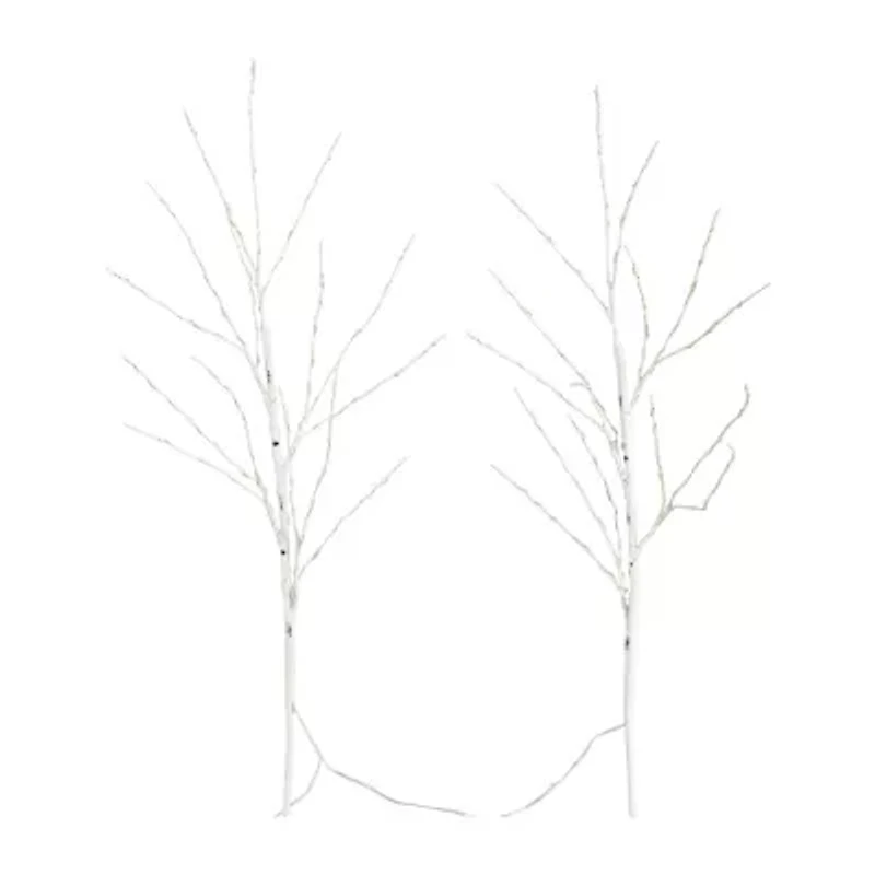 Nearly Natural 36in Pre-Lit Artificial White Birch Branches With 150 Warm White Led Lights 3 Foot Pre-Lit Birch Christmas Tree