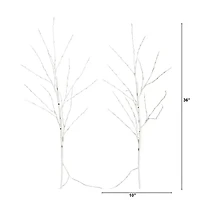 Nearly Natural 36in Pre-Lit Artificial White Birch Branches With 150 Warm White Led Lights 3 Foot Pre-Lit Birch Christmas Tree