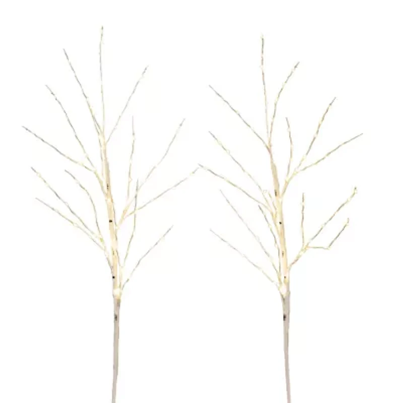 Nearly Natural 36in Pre-Lit Artificial White Birch Branches With 150 Warm White Led Lights 3 Foot Pre-Lit Birch Christmas Tree