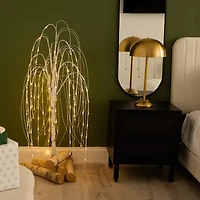 Nearly Natural Pre-Lit Artificial White Weeping Willow With Warm White Led Lights Foot Pre-Lit Willow Christmas Tree