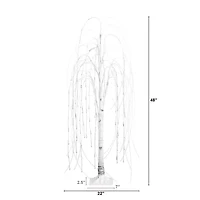 Nearly Natural Pre-Lit Artificial White Weeping Willow With Warm White Led Lights Foot Pre-Lit Willow Christmas Tree
