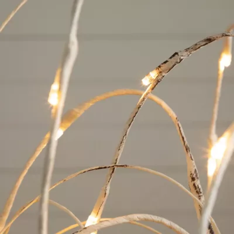 Nearly Natural Pre-Lit Artificial White Weeping Willow With Warm White Led Lights Foot Pre-Lit Willow Christmas Tree