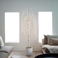 Nearly Natural Pre-Lit Artificial Weeping Willow  With 160 Warm White Led Lights 6 Foot Pre-Lit Willow Christmas Tree