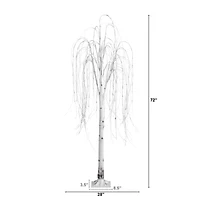 Nearly Natural Pre-Lit Artificial Weeping Willow  With 160 Warm White Led Lights 6 Foot Pre-Lit Willow Christmas Tree