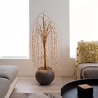 Nearly Natural 4ft Pre-Lit Artificial Willow  With 120 Warm White Led Lights 4 Foot Pre-Lit Willow Christmas Tree