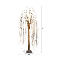 Nearly Natural 4ft Pre-Lit Artificial Willow  With 120 Warm White Led Lights 4 Foot Pre-Lit Willow Christmas Tree