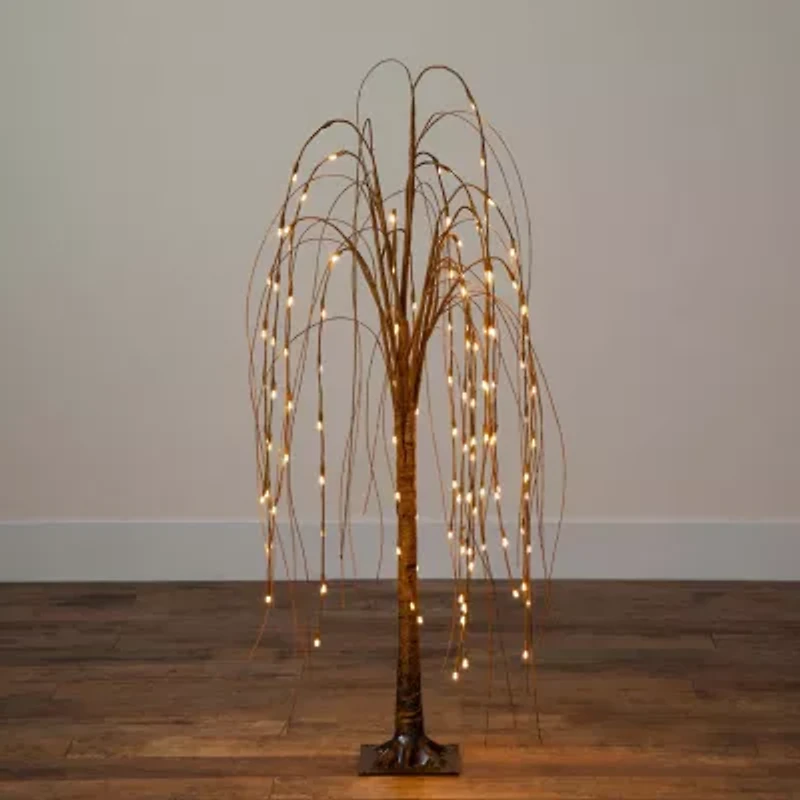 Nearly Natural 4ft Pre-Lit Artificial Willow  With 120 Warm White Led Lights 4 Foot Pre-Lit Willow Christmas Tree