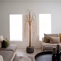 Nearly Natural 6ft Pre-Lit Artificial Willow  With 160 Warm White Led Lights 6 Foot Pre-Lit Willow Christmas Tree