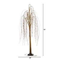 Nearly Natural 6ft Pre-Lit Artificial Willow  With 160 Warm White Led Lights 6 Foot Pre-Lit Willow Christmas Tree