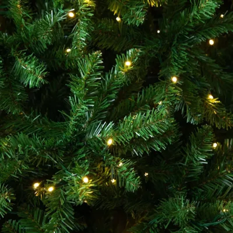 Nearly Natural Artificial Slim Green Mountain Pine  With 1600 Warm White Led Lights And 4660 Branches 14 Feet Pre-Lit Pine Christmas Tree