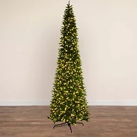 Nearly Natural Artificial Slim Green Mountain Pine  With 1600 Warm White Led Lights And 4660 Branches 14 Feet Pre-Lit Pine Christmas Tree
