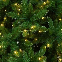 Nearly Natural 15ft Artificial Slim Green Mountain Pine  With 1900 Warm White Led Lights And 5460 Branches Pre-Lit Pine Christmas Tree