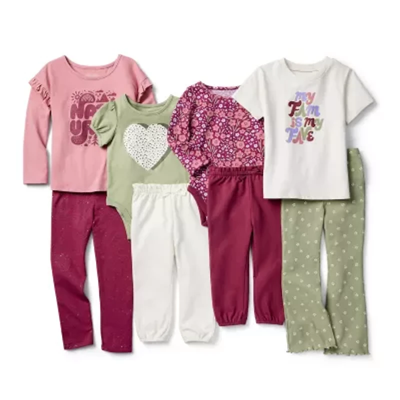 Okie Dokie Baby Girls Tapered Regular Fit French Terry Jogger Pant