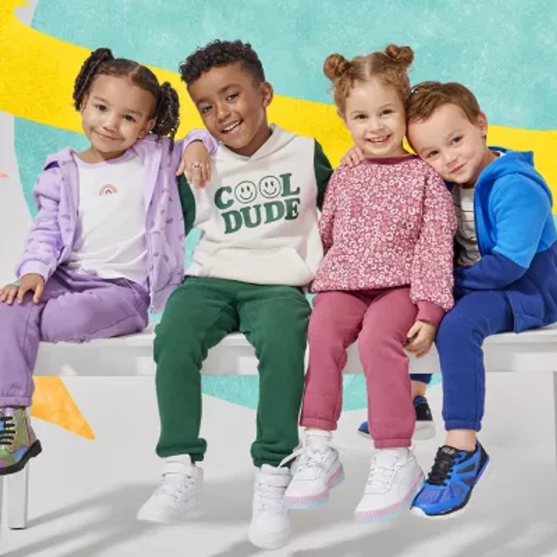 Okie Dokie Toddler Girls Cuffed Regular Fit Fleece Jogger Pant
