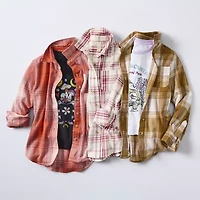 Thereabouts Little & Big Kid Girls Long Sleeve Cuffed Regular Fit Button-Down Shirt