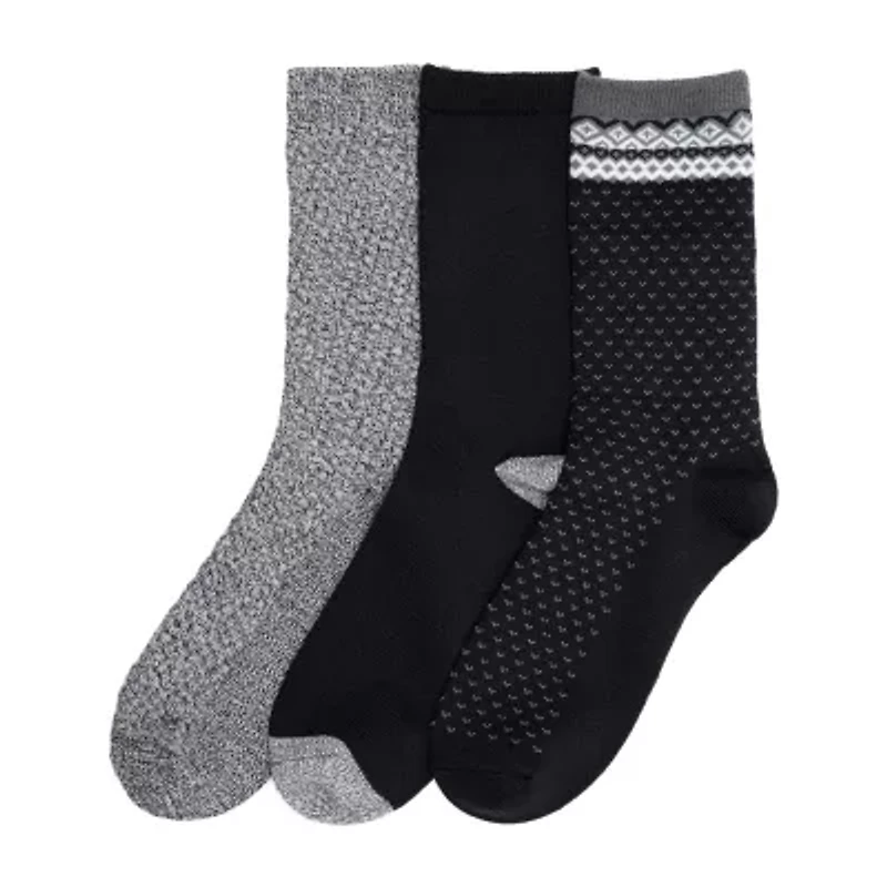 Cuddl Duds Midweight Womens 3 Pair Crew Socks