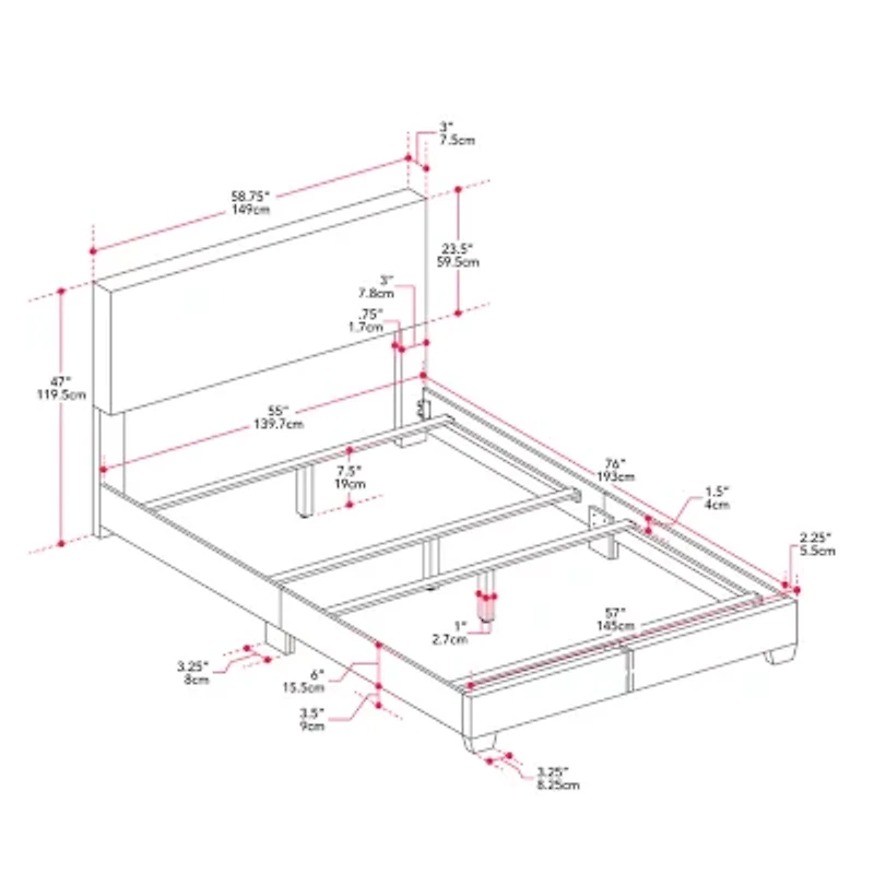 Modern Upholstered Rectangle Bed