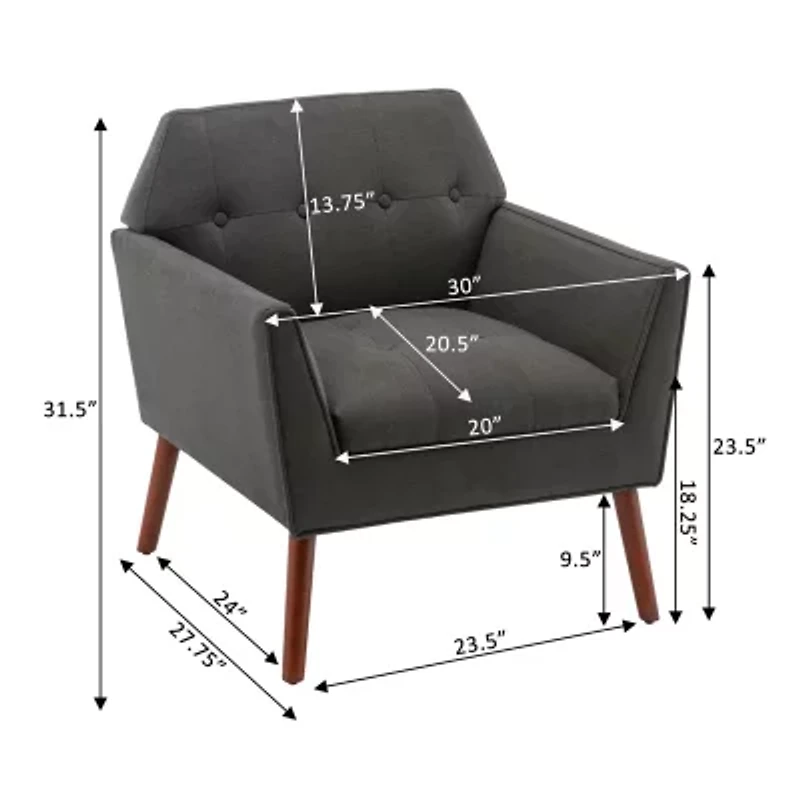 Take-A-Seat Andy Mid Century Modern Accent Lounge Armchair