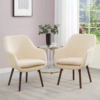 Take-A-Seat Charlotte Wingback Sherpa Accent Armchair