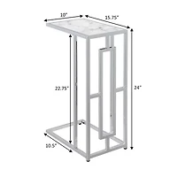 Town Square Chrome Faux Marble C End Table