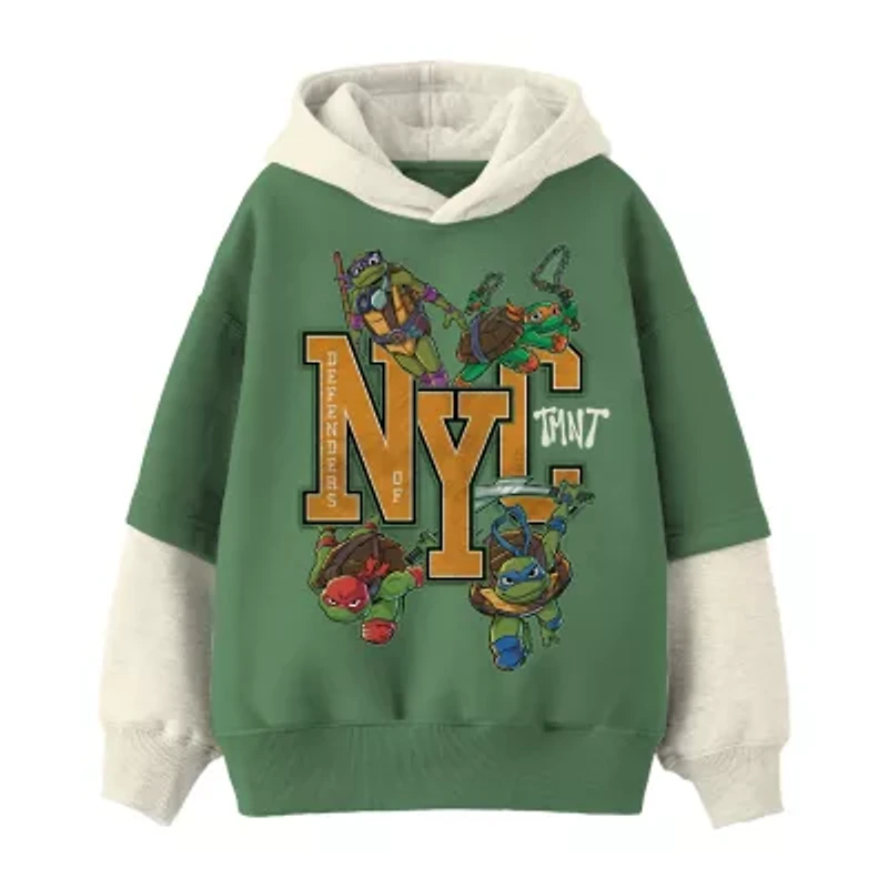 Little & Big Kid Boys Long Sleeve Teenage Mutant Ninja Turtles Fleece Hoodie