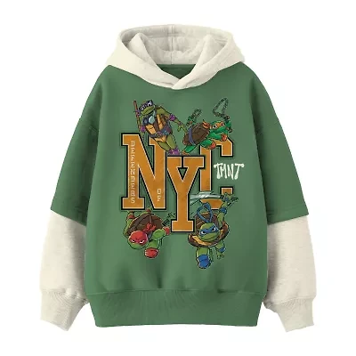 Little & Big Kid Boys Long Sleeve Teenage Mutant Ninja Turtles Fleece Hoodie