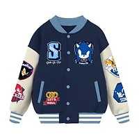 Little & Big Kid Boys Sonic the Hedgehog Fleece Lightweight Varsity Jacket