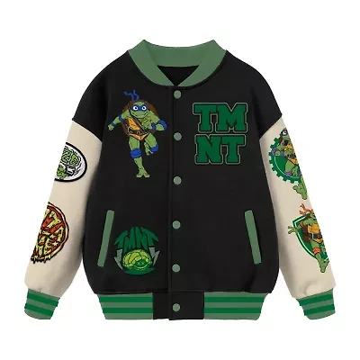 Little & Big Kid Boys Teenage Mutant Ninja Turtles Fleece Lightweight Varsity Jacket