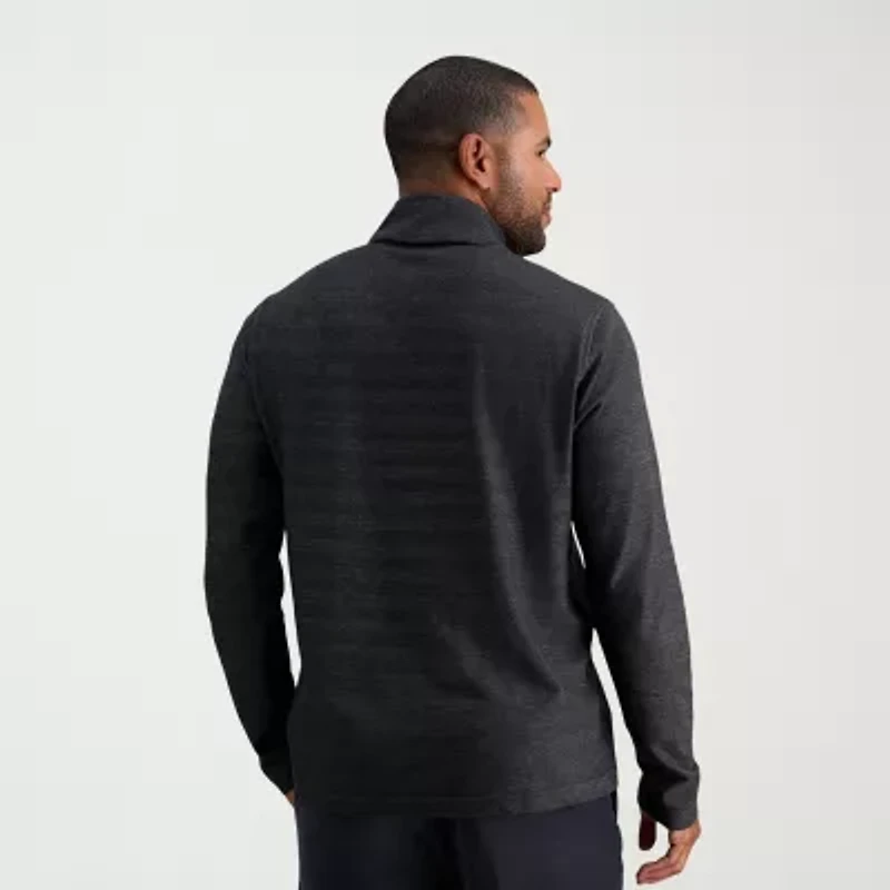 Haggar Mens Mock Neck Long Sleeve Quarter-Zip Pullover